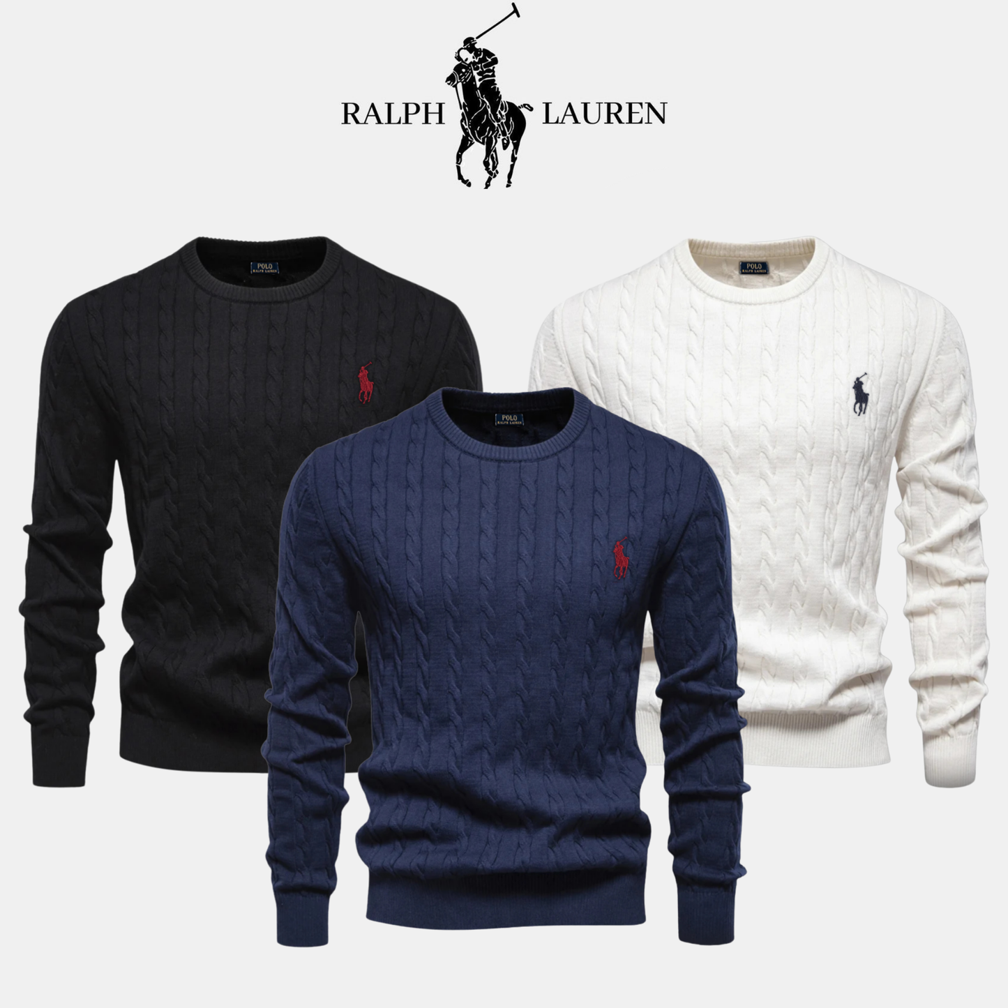 R&L Premium Bestickter Baumwollpullover – Räumungsverkauf