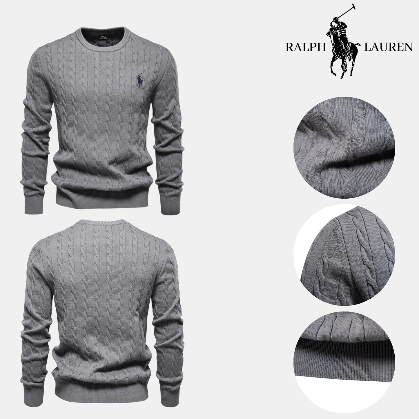 R&L Premium Bestickter Baumwollpullover – Räumungsverkauf