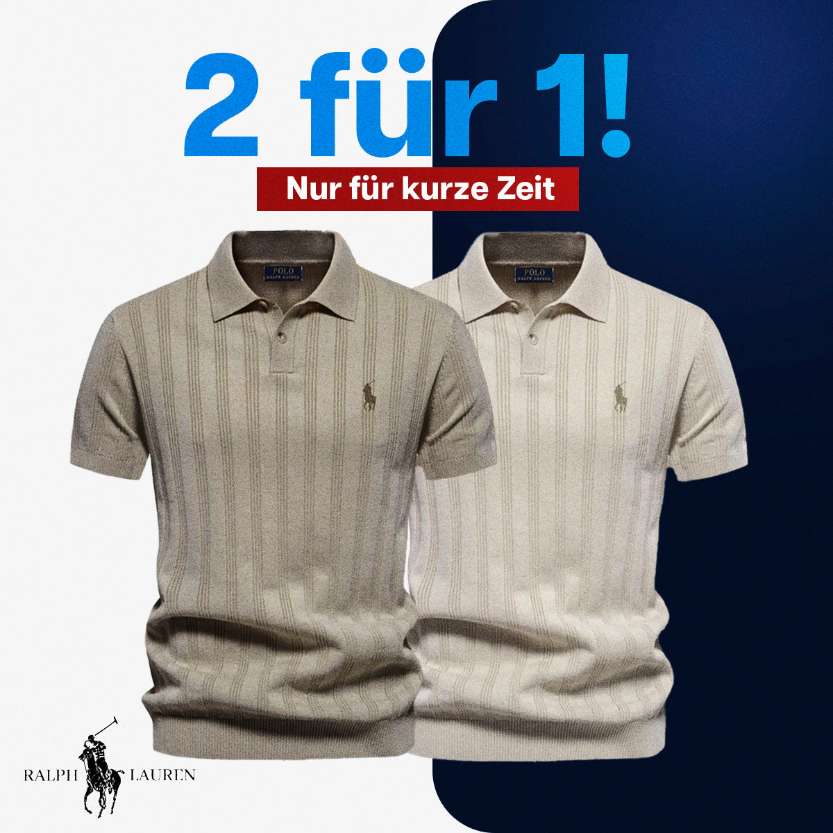 RL Herrenpolo aus Strukturstrick – 1 KAUFEN, 2 ERHALTEN