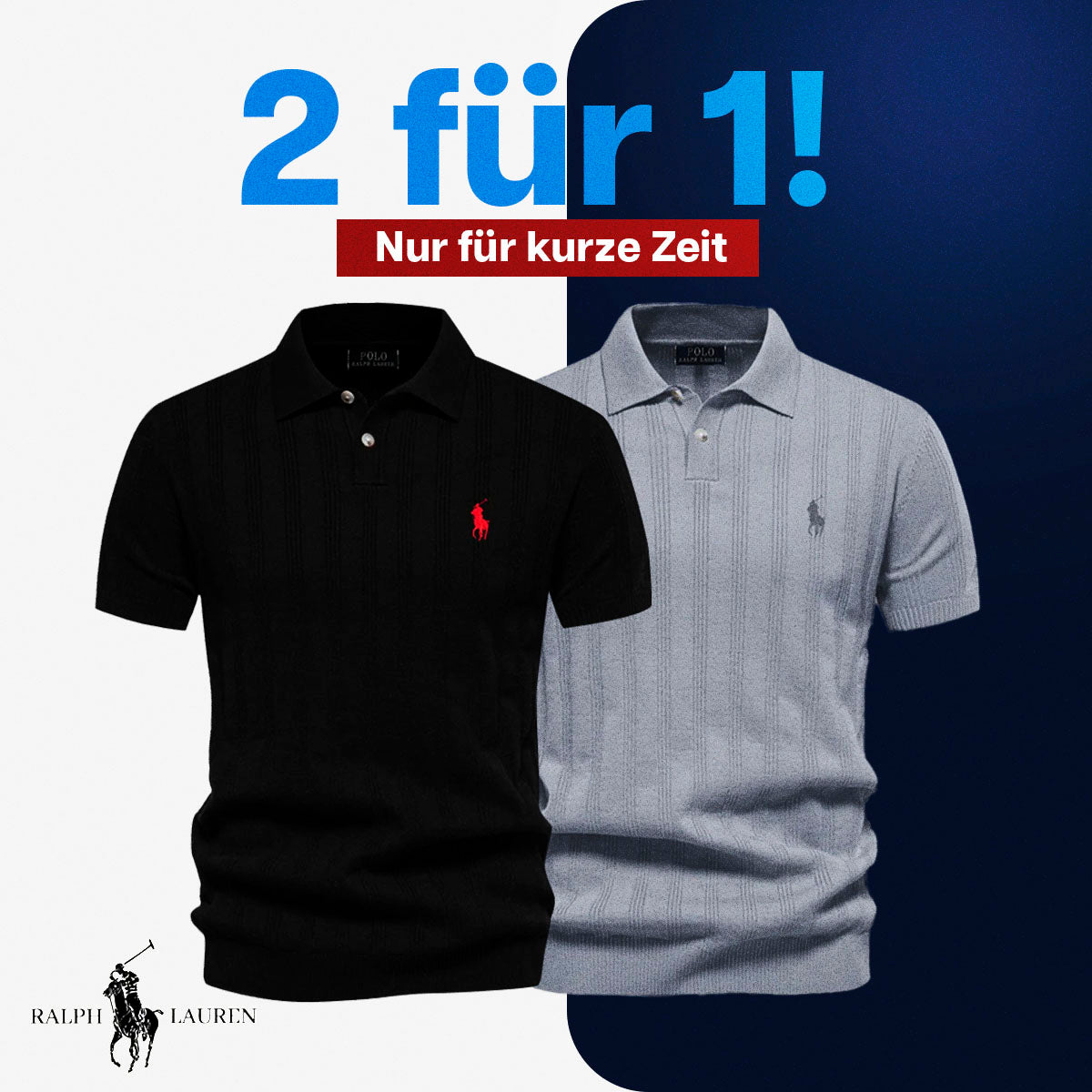 RL Herrenpolo aus Strukturstrick – 1 KAUFEN, 2 ERHALTEN