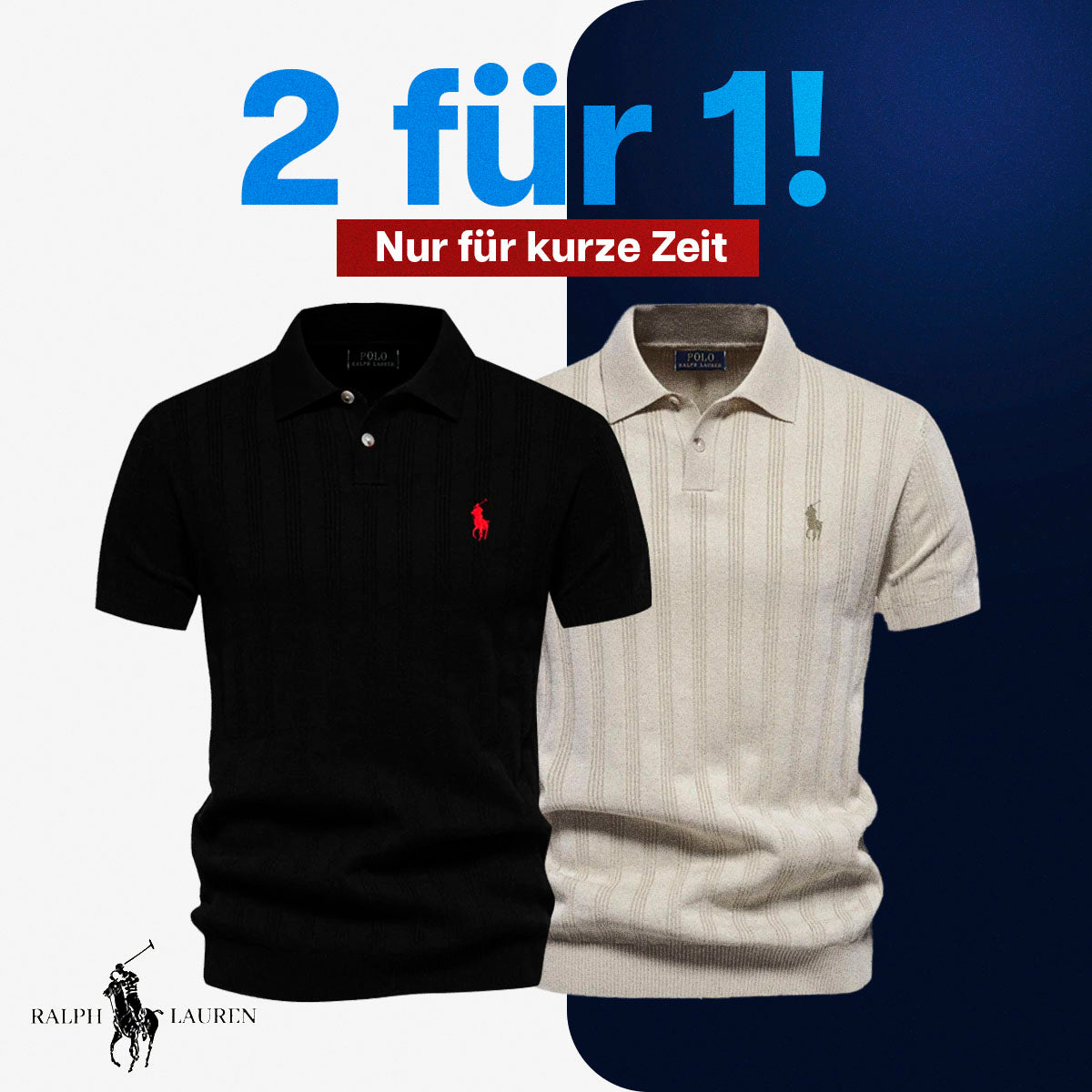 RL Herrenpolo aus Strukturstrick – 1 KAUFEN, 2 ERHALTEN