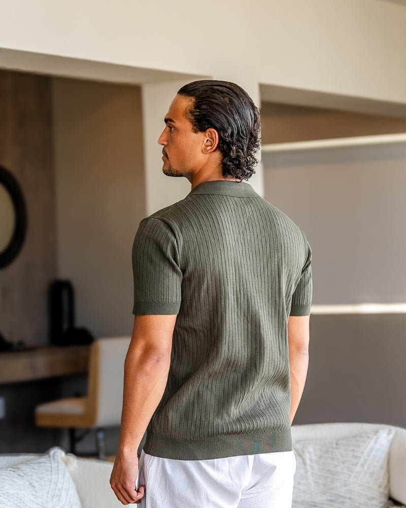 Premium gerippter Polo