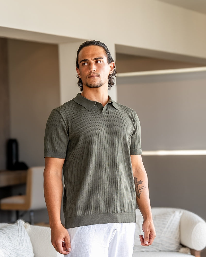 Premium gerippter Polo