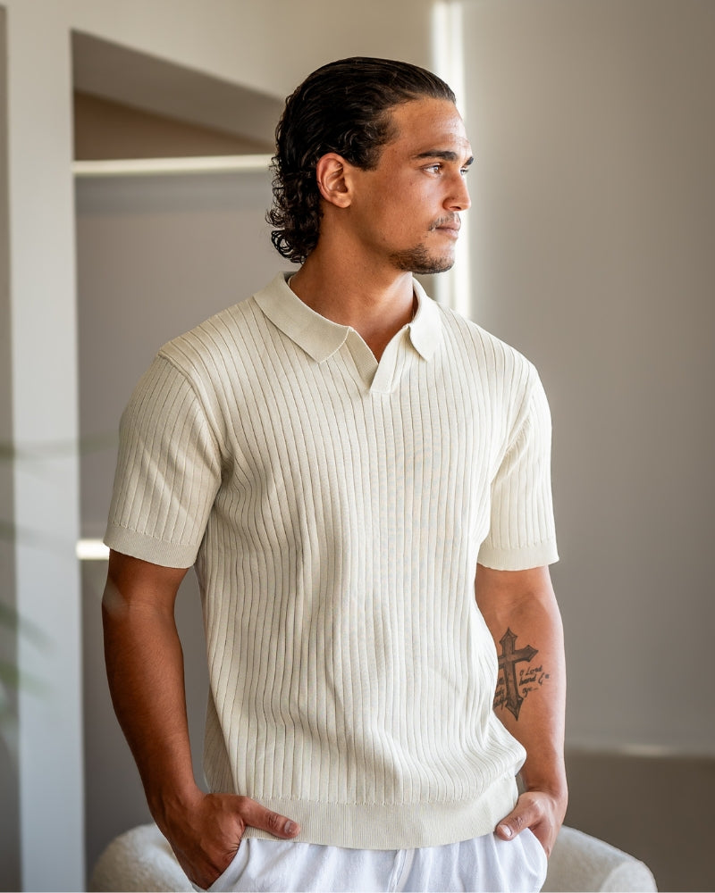 Premium gerippter Polo